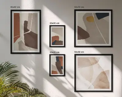 Abstraktní moderní tvary v rámu jako polyptych