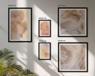 Sada obrazů do ložnice s motivem teplých akvarelových textur