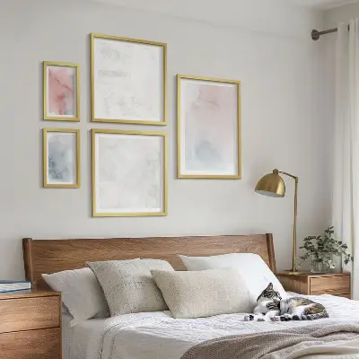 Pastelové akvarelové textury v rámu jako polyptych