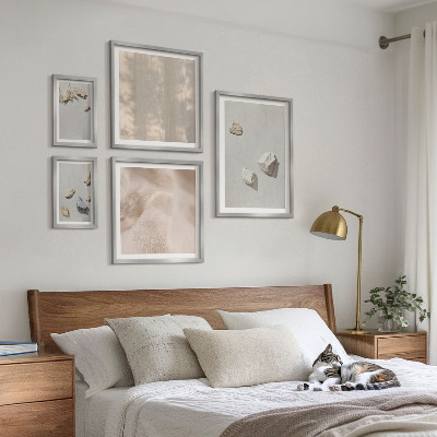 Poliptyk v rámu Plážové dekorace s kameny v boho stylu