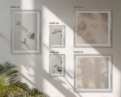 Plážové dekorace s kameny v boho stylu vícedílný obraz v rámu
