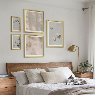 Poliptyk v rámu Plážové dekorace s kameny v boho stylu