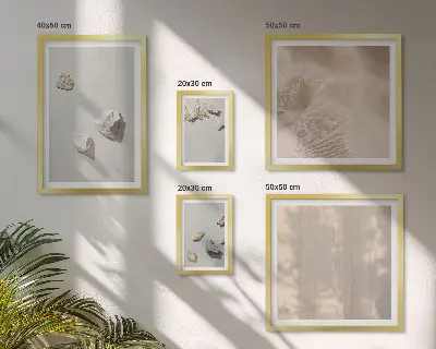 Plážové dekorace s kameny v boho stylu vícedílný obraz v rámu