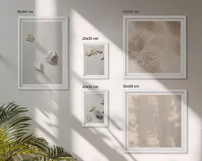 Plážové dekorace s kameny v boho stylu vícedílný obraz v rámu