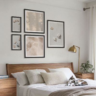 Poliptyk v rámu Plážové dekorace s kameny v boho stylu