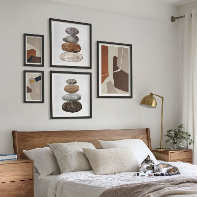 Sada obrazů do ložnice Abstraktní boho nové umění