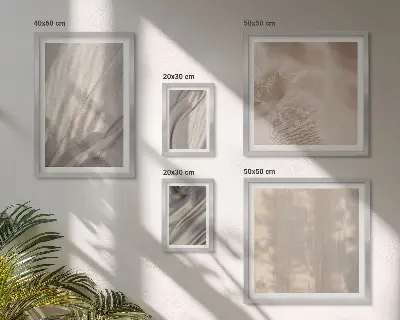 Poliptyk v rámu přírodní boho látky detail