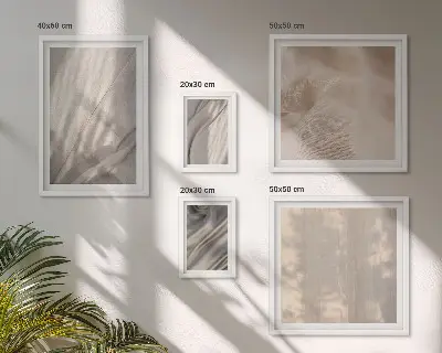 Poliptyk v rámu přírodní boho látky detail