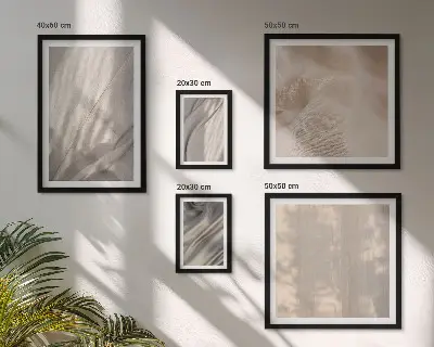 Poliptyk v rámu přírodní boho látky detail