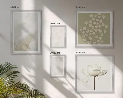 Květiny s boho texturou vícedílný obraz v rámu
