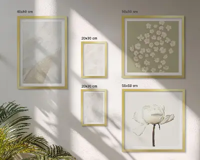 Květiny s boho texturou vícedílný obraz v rámu