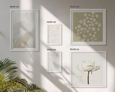 Květiny s boho texturou vícedílný obraz v rámu