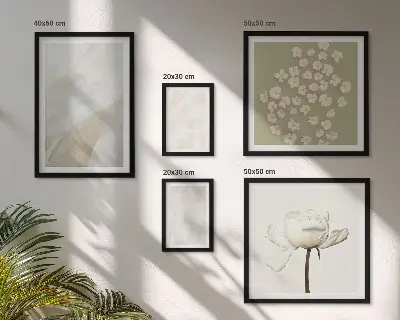 Květiny s boho texturou vícedílný obraz v rámu