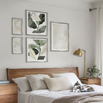 Sada obrazů do ložnice Jasné barvy abstraktní boho