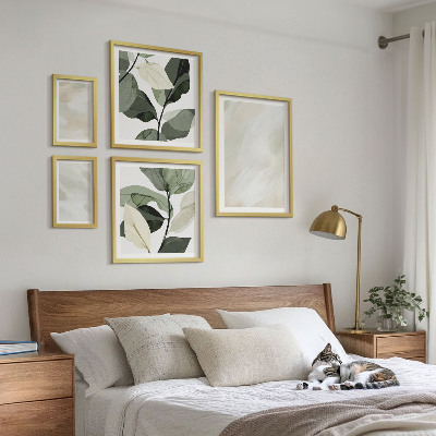 Sada obrazů do ložnice Jasné barvy abstraktní boho
