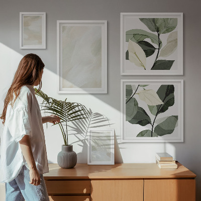 Sada obrazů do ložnice Jasné barvy abstraktní boho