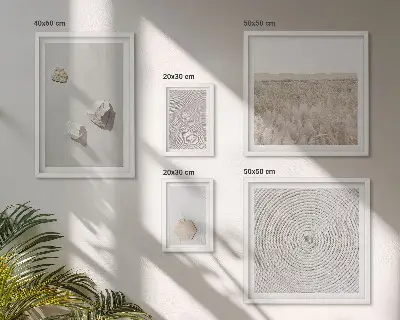 Poliptyk v rámu lehké boho pískové textury