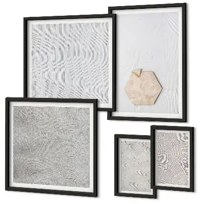Sada obrazů do ložnice lehké boho pískové textury