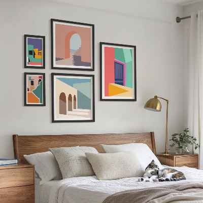 Poliptyk v rámu Barevné ilustrace města