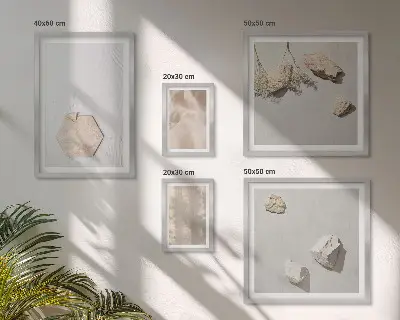 Sada obrazů do ložnice jemné boho s přírodními texturami