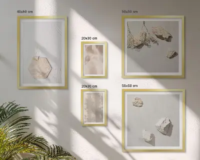 Sada obrazů do ložnice jemné boho s přírodními texturami