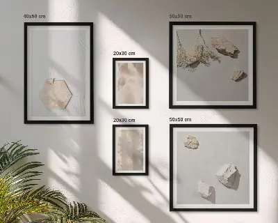Sada obrazů do ložnice jemné boho s přírodními texturami