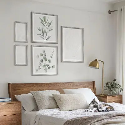 Sada obrazů do ložnice elegantní struktura z mramorových větviček