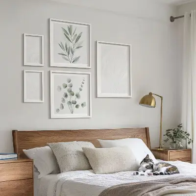 Sada obrazů do ložnice elegantní struktura z mramorových větviček