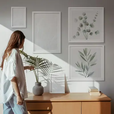 Sada obrazů do ložnice elegantní struktura z mramorových větviček
