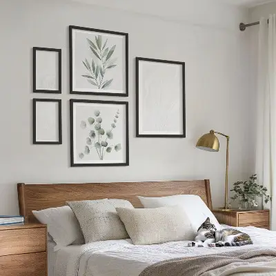 Sada obrazů do ložnice elegantní struktura z mramorových větviček