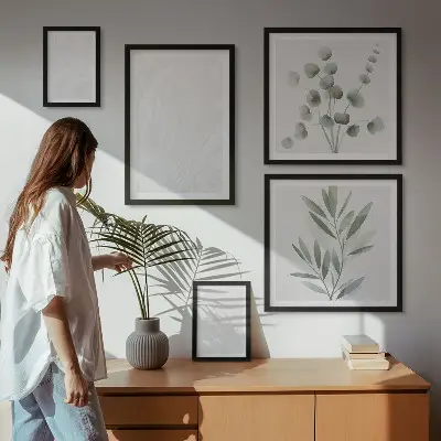 Sada obrazů do ložnice elegantní struktura z mramorových větviček
