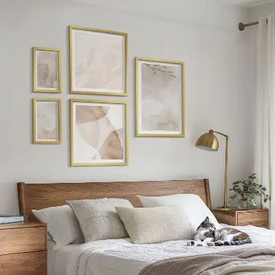 Akvarelové barvy s texturou boho poliptyk v rámu