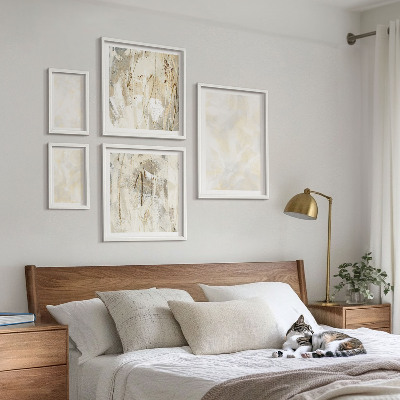 Sada obrazů do ložnice Design s jasnými texturami barvy