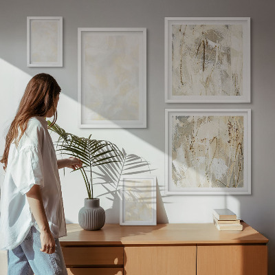 Sada obrazů do ložnice Design s jasnými texturami barvy