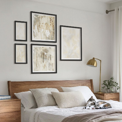 Sada obrazů do ložnice Design s jasnými texturami barvy