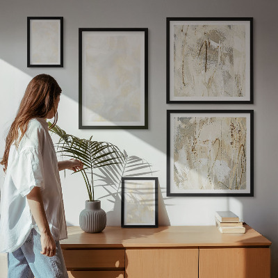 Sada obrazů do ložnice Design s jasnými texturami barvy