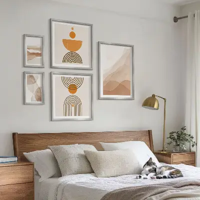 Struktury různých odstínů minimalismu vícedílný obraz v rámu