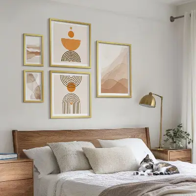 Struktury různých odstínů minimalismu vícedílný obraz v rámu