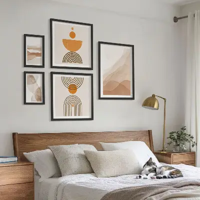 Struktury různých odstínů minimalismu vícedílný obraz v rámu