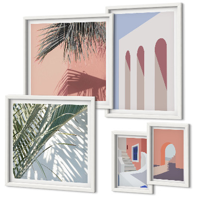 Sada obrazů do ložnice Ilustrace městské architektury