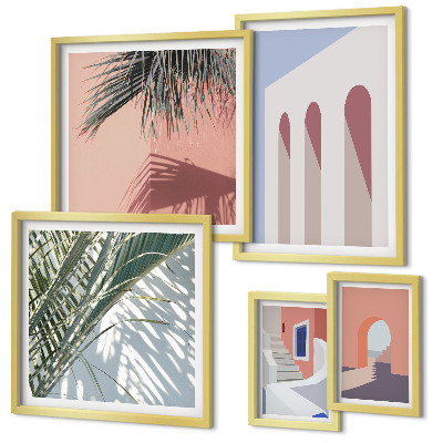 Sada obrazů do ložnice Ilustrace městské architektury