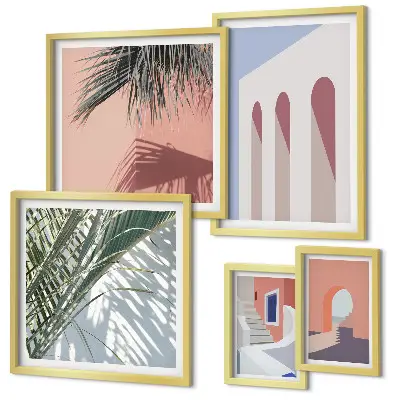 Ilustrace městské architektury sada obrazů do ložnice