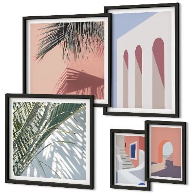 Sada obrazů do ložnice Ilustrace městské architektury