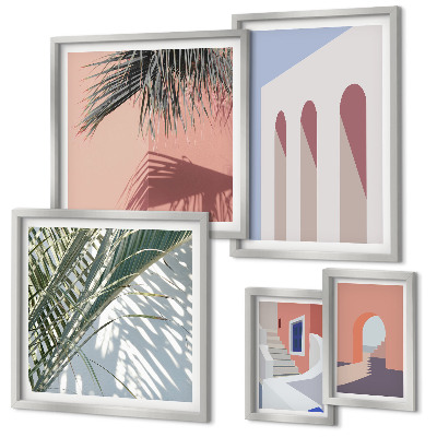 Sada obrazů do ložnice Ilustrace městské architektury