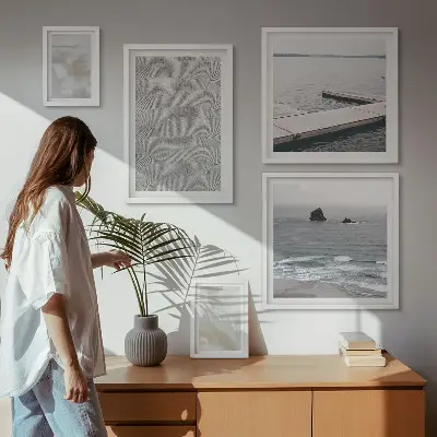 Abstraktní design moderní textury poliptyk v rámu