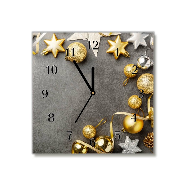 Skleněné hodiny Náměstí Zlaté hvězdy vánoční ozdoby