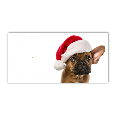 Skleněné hodiny Úrovně Buldok vánoční pes