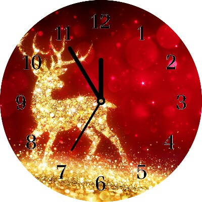 Skleněné hodiny Kolo Zlatý sob. Vánoční dekorace