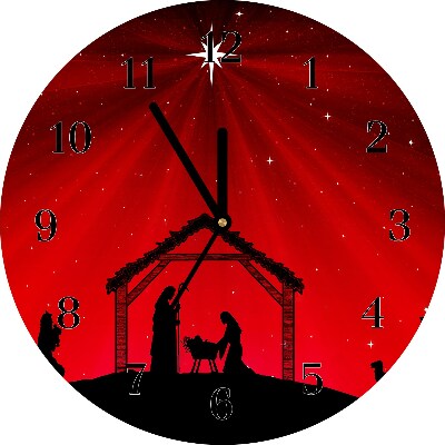 Skleněné hodiny Kolo Hvězda vánočních svátků