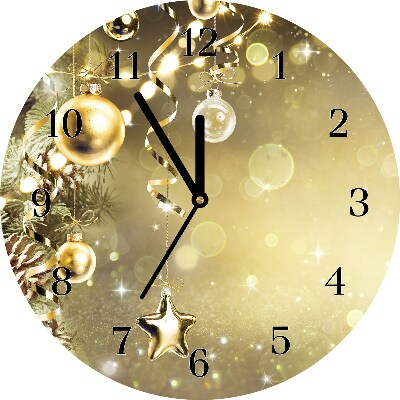 Skleněné hodiny Kolo Zlaté ozdoby vánoční ozdoby